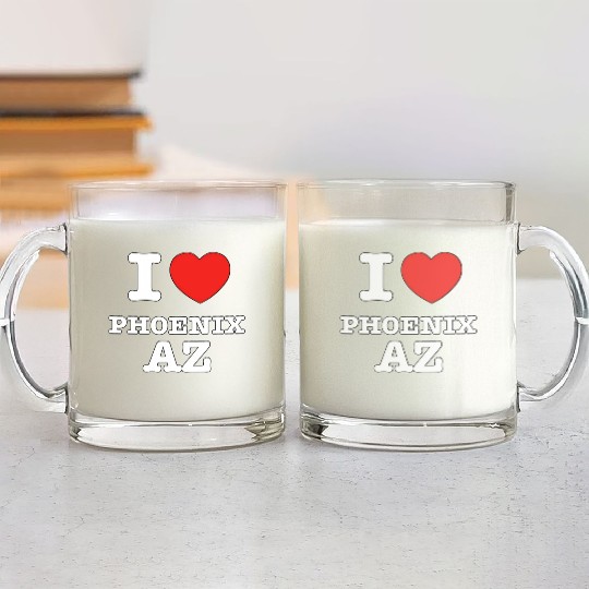 I Heart Phoenix Arizonna Love Glass Mugs