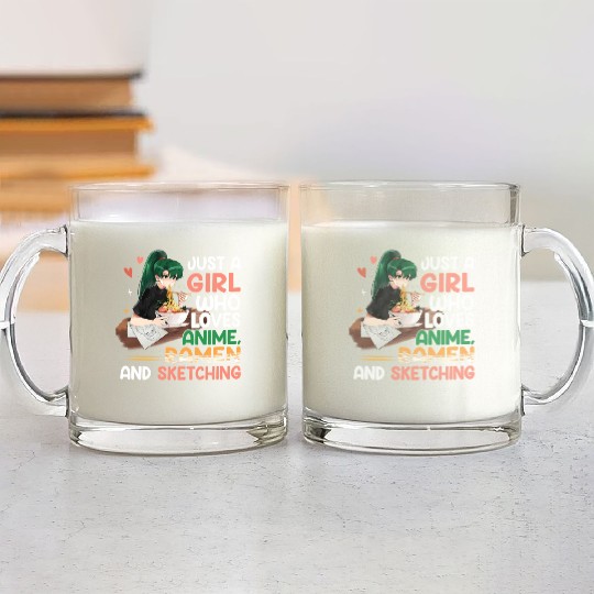 Just A Who Loves Anime Ramen etchingnager Glass Mugs