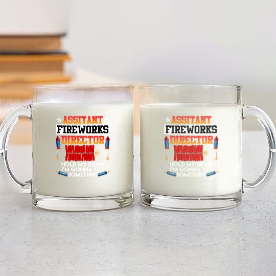 Independence Day Assistant Fireworks Director USA Glass Mugs