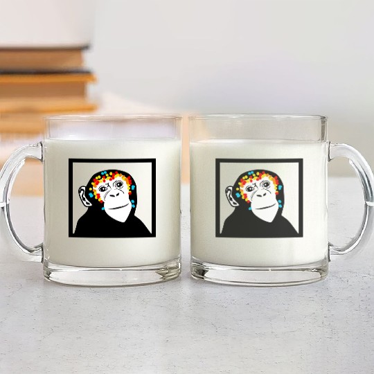 Monkey Face Monkey Monkey Glass Mugs