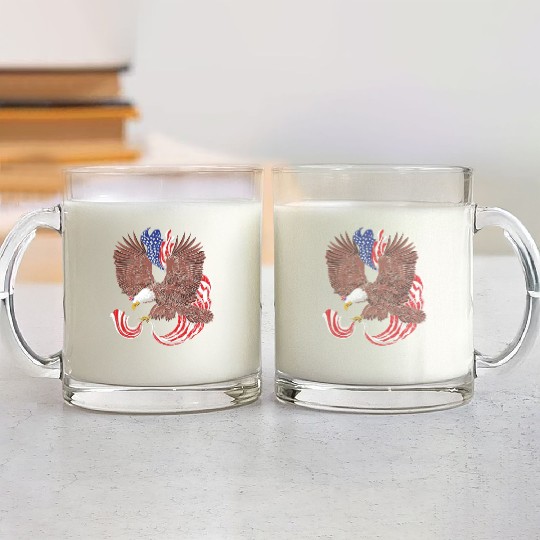 America Eagle USA Patriots American Pride Glass Mugs