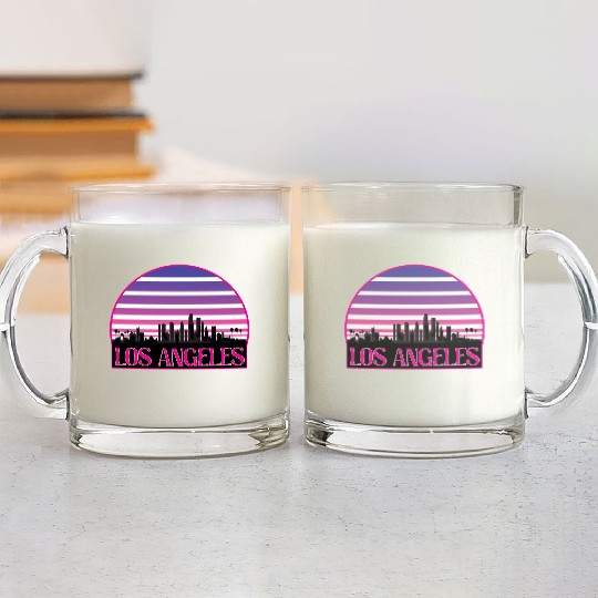 LOSANGELES CIRCLE striped Glass Mugs