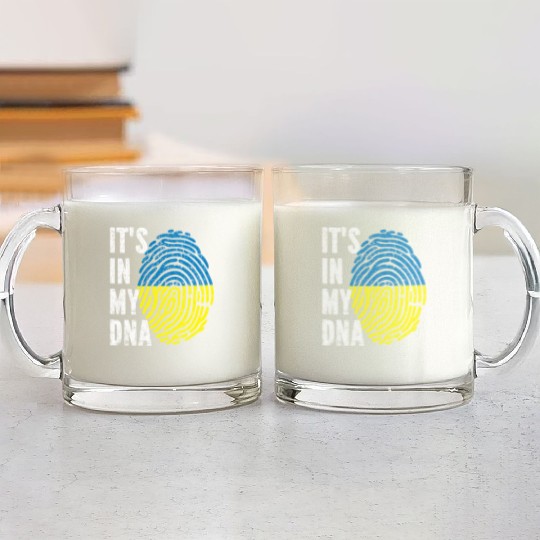 It'S In My Dna Ukraine Flag Glass Mugs
