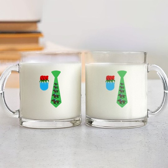 Funny Horse Racing Tuxedo Costume Race Horse Tie Glass Mugs