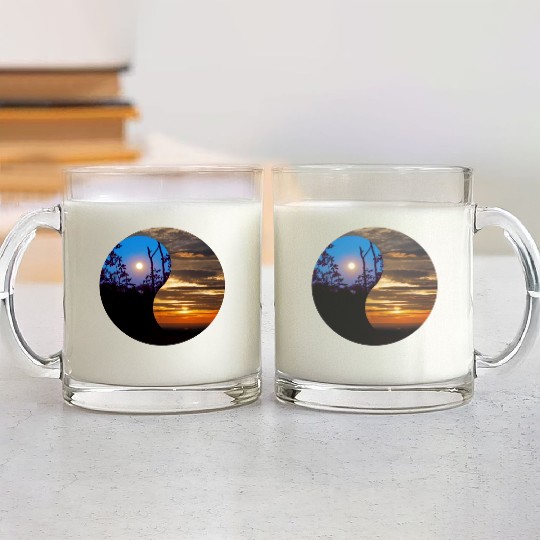 Yin and Yang of day and night in nature Glass Mugs