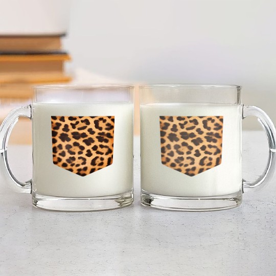 Leopard Print Pocket Falls For Glass Mugs