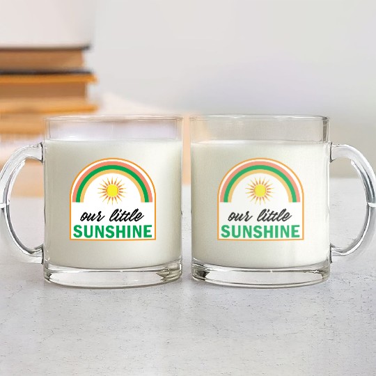 our little Sunshine natural Rainbow design for kid Glass Mugs