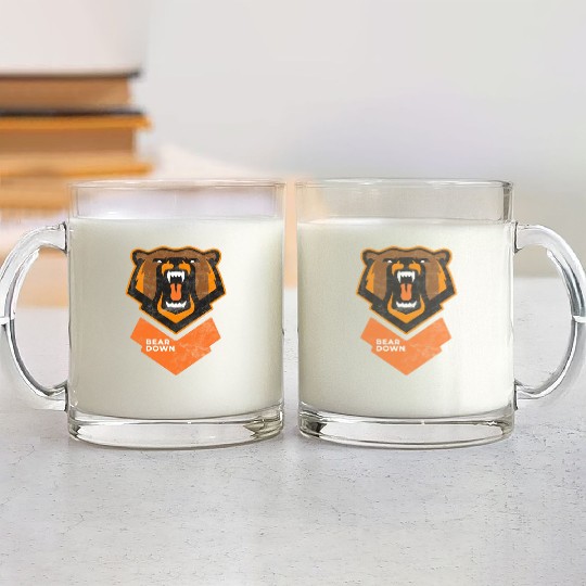 Fierce Modern Bear Down Party Tailgate Sunday Glass Mugs