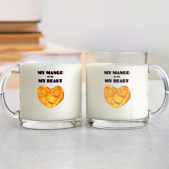 My Mango is in my Heart Glass Mugs