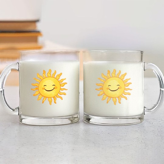 Sun Smiling - Rays of Delight Glass Mugs