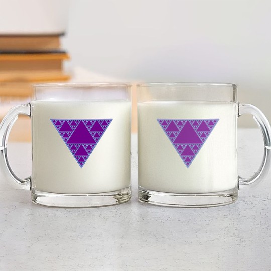 90s Triangle of Teal and Purple Glass Mugs