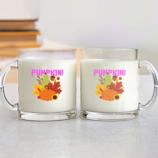 Hey pumpkin halloween Glass Mugs