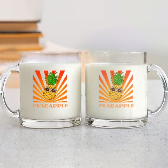 Pi Day Pineapple Glass Mugs