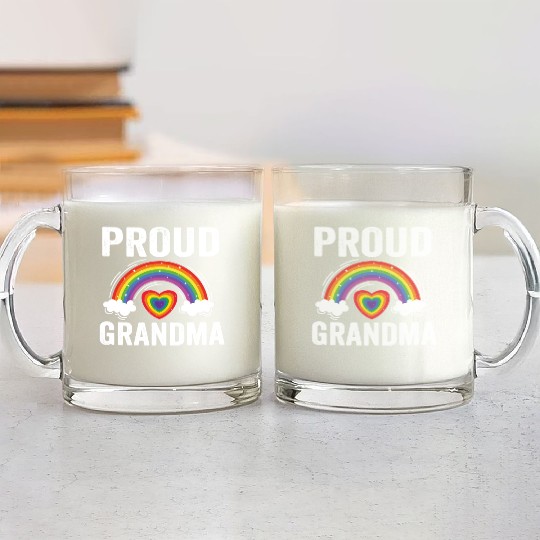 Proud Grandma Of A Pride Lesbian Gay Pride Lgbt Glass Mugs