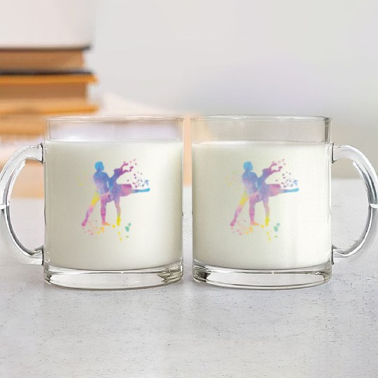 Ballet Dance Couple Woman Ballerina Glass Mugs