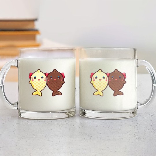 Taiyaki Cute Fish Japanese Sweet Ice Cream Dessert Glass Mugs