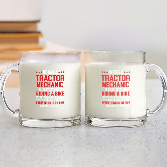 Tractor Mechanic Farm Tractor Repair Mechanical Glass Mugs