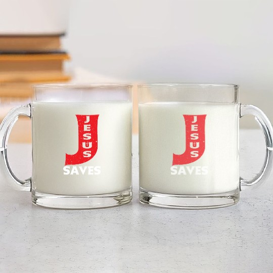 Jesus Saves Love Jesus Christian Christmas Glass Mugs