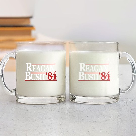 Reagan Bush 1984 V2 Glass Mugs