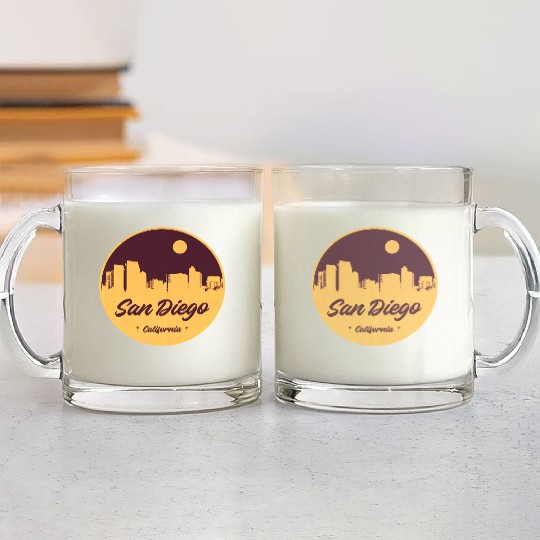 San Diego Skyline Glass Mugs