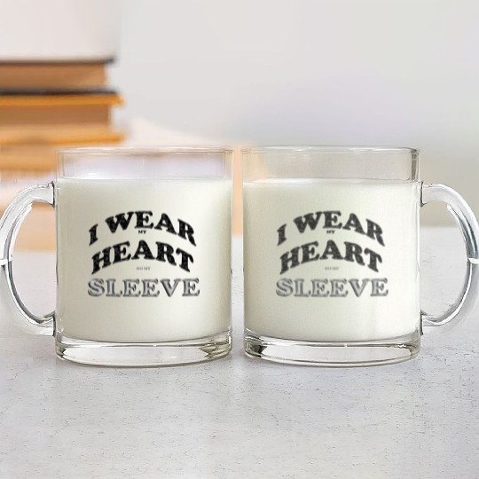 I wear my heart on my sleeve cute design gift Glass Mugs