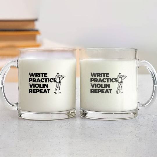 Motivational Violin Saying Glass Mugs