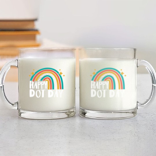 Happy Dot Day Rainbow Polka Dot International Glass Mugs