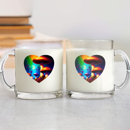 Love mushrooms Glass Mugs