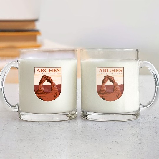 Arches National Park Stickers Glass Mugs