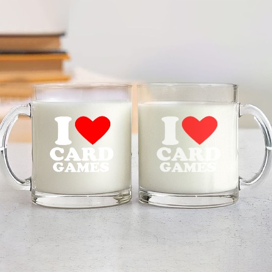 Geek Nerdy Gamer I Love Card Games Glass Mugs