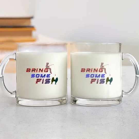 bring some fish Glass Mugs