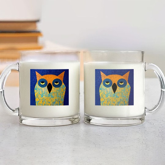 Mod Owl: Bored Owl Glass Mugs