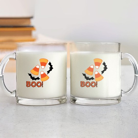 Candy Corn Design Glass Mugs