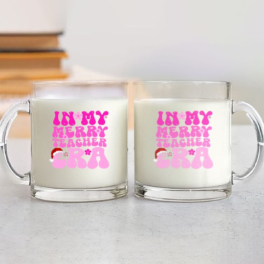 In my teacher era funny christmas education Glass Mugs