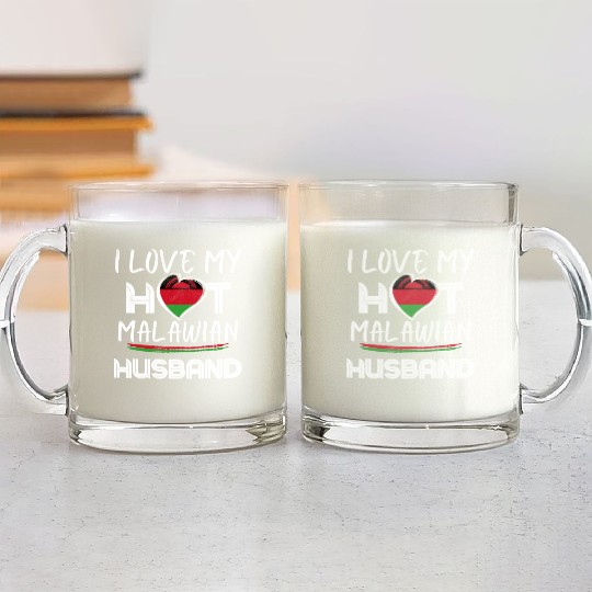 Funny Malawian Husband Proud Wife Glass Mugs