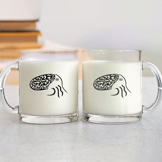 Octopus reduced to the body, eye and tentacles Glass Mugs
