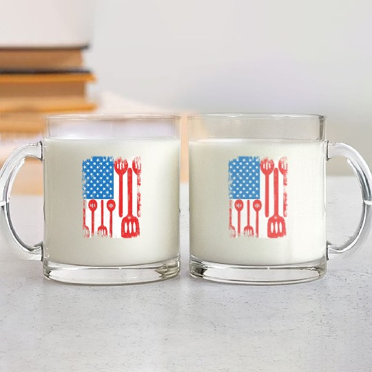 US Patriotic Cook Glass Mugs