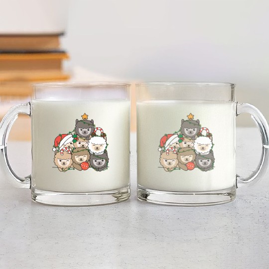 Alpaca Christmas Tree Funny Animal Christmas Glass Mugs