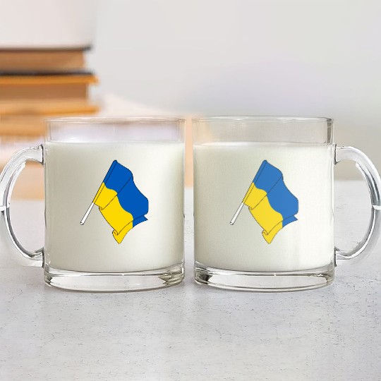 Flag of Ukraine Glass Mugs