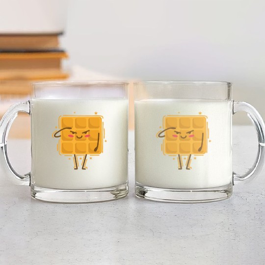 Waffle salutes Pastry Snack Glass Mugs