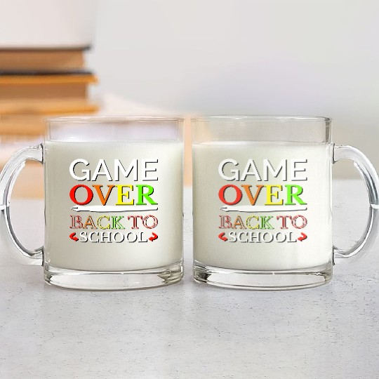Game Over Back To School Glass Mugs