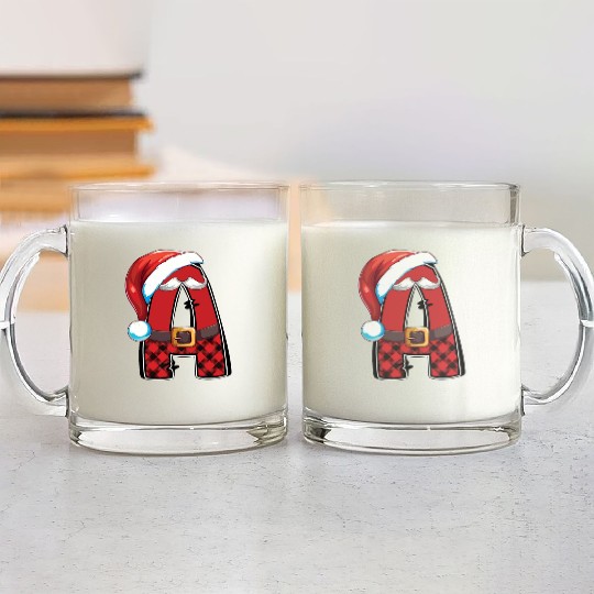 A Christmas Alphabet Letters Sublimation Glass Mugs