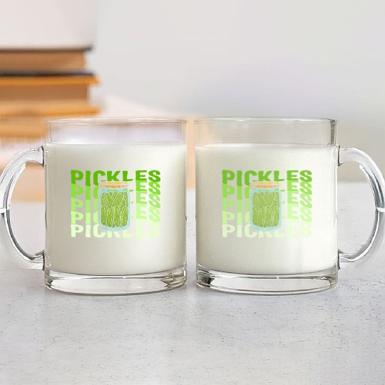 Pickle Glass Mugs, Jar Of Pickles Cute Retro Green Glass Mugs