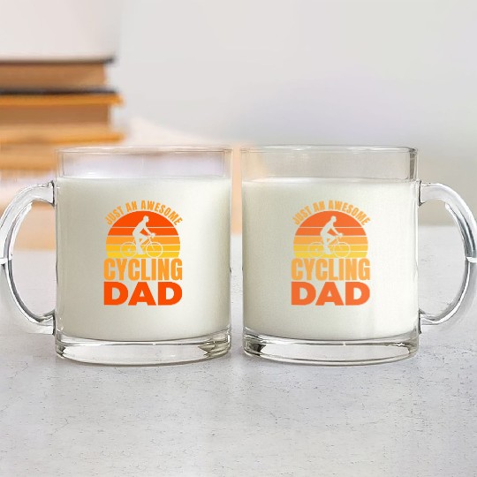 Cycling Dad Glass Mugs
