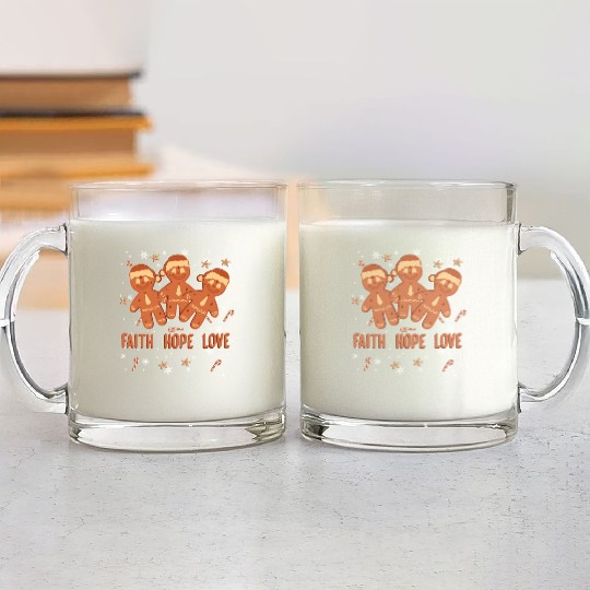 Faith Hope Love Religious Christmas Costume Glass Mugs
