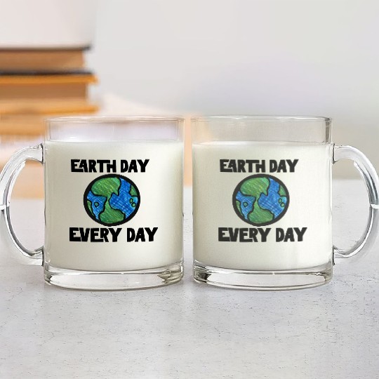 Earth Day Every Day Glass Mugs