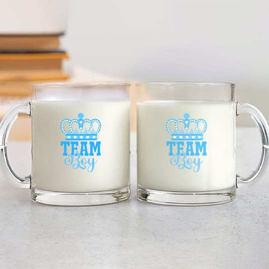 Team Boy Team Girl Blue Gender Reveal Party Glass Mugs
