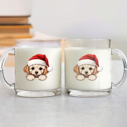 Bichon Frise Christmas Dog Glass Mugs
