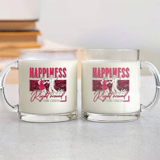 Square Dancing Happiness Is Right Western Dancing Glass Mugs