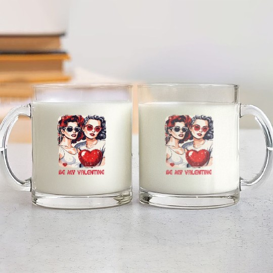 Valentines Day Outfit For Her And Her in love Glass Mugs